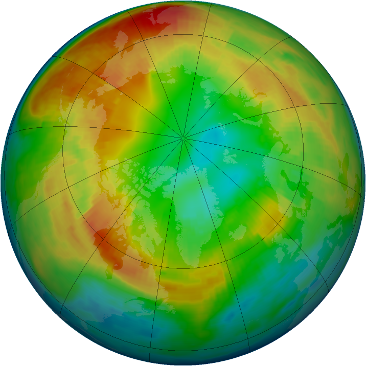 Arctic ozone map for 21 February 1997